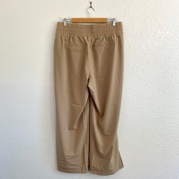 GapFit Runaround Pants Pecan Tan Relaxed Wide Leg Pull-On Split Ankle Womens Lrg - Picture 7 of 10